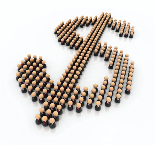 Business Symbols, Crowd Dollar Sign — Stock Photo, Image