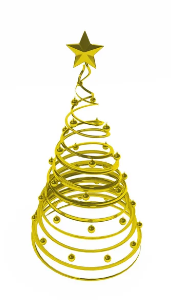 Arbre de Noël, Spirale dorée — Photo