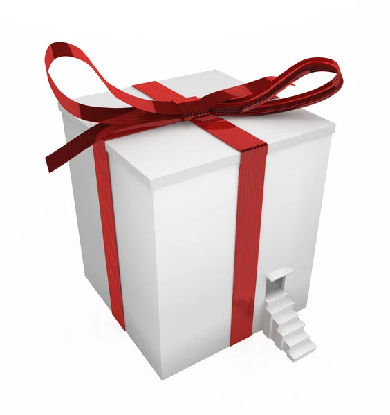 Inhabited Gift, White — Stock Photo, Image