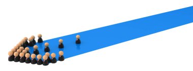 İş sembolleri, mavi çizgi ok