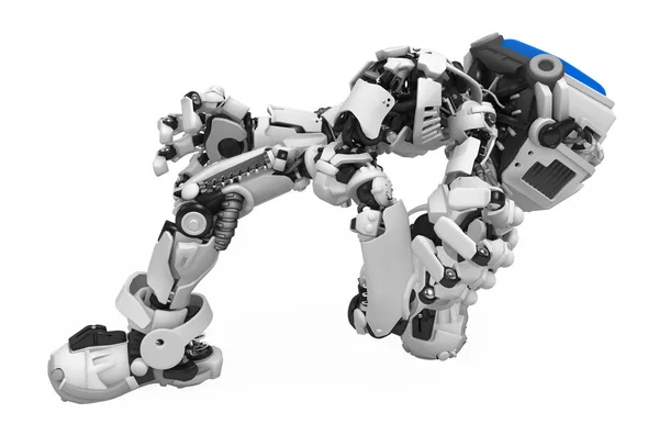 Blue Screen Robot, Bend Back — Stock Photo, Image