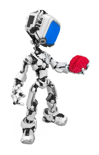 Blå skärm Robot, hjärnan — Stockfoto
