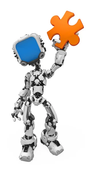 Blue Screen Roboter, Puzzleteil — Stockfoto