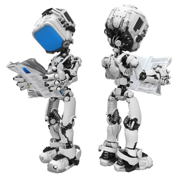 Mavi ekran Robot, gazete okuma