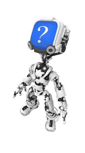 Mavi ekran Robot, soru — Stok fotoğraf