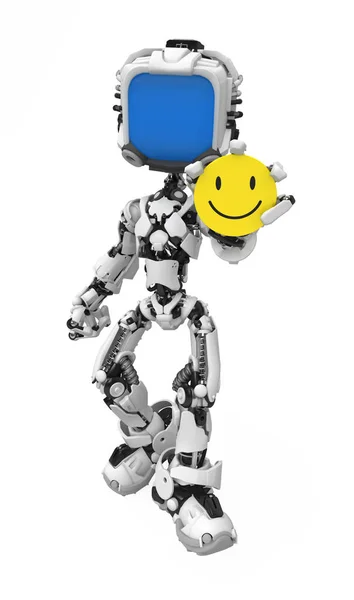 Blå skärm Robot, Smiley — Stockfoto