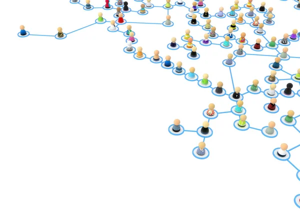 Çizgi film kalabalık bağlantılar, köşe — Stok fotoğraf