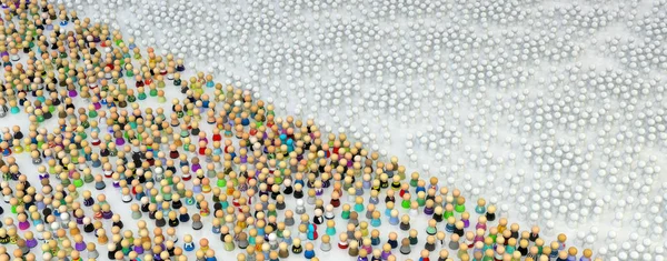 Multidão dos desenhos animados, divisão de campo de figura — Fotografia de Stock