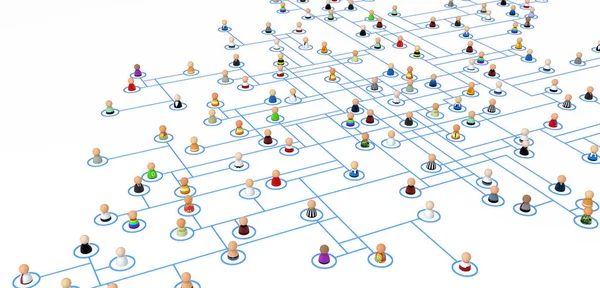 Cartoon publiken, länk systemet — Stockfoto