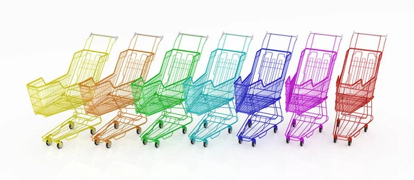 Winkelen Trolley Rainbow — Stockfoto