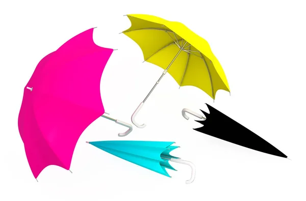 Umbrellas CMYK — Stock Photo, Image
