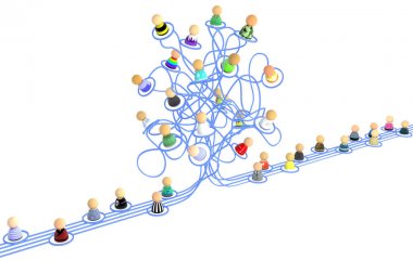 Çizgi film kalabalık, satır dolaştırmak bozabilir