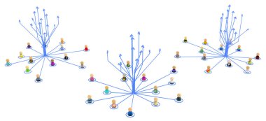 Kalabalık karikatür, ok grupları Rise bağlantı