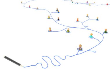 Çizgi film kalabalık, ağ çizmek