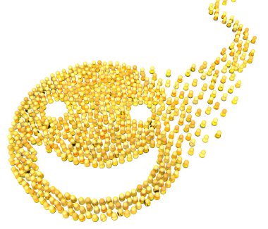 Kalabalık karikatür, sarı toplamak gülümse