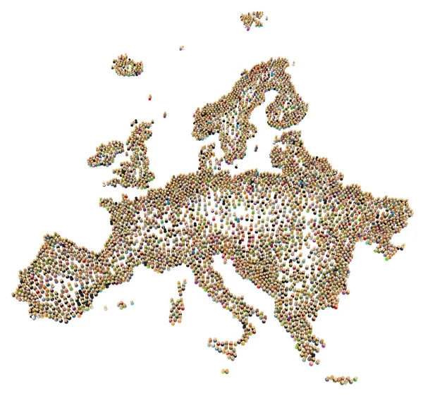 Cartoon Crowd, Europe — Stock Photo, Image