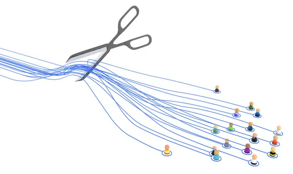 Cartoon folkmassan, länk sax klippa — Stockfoto