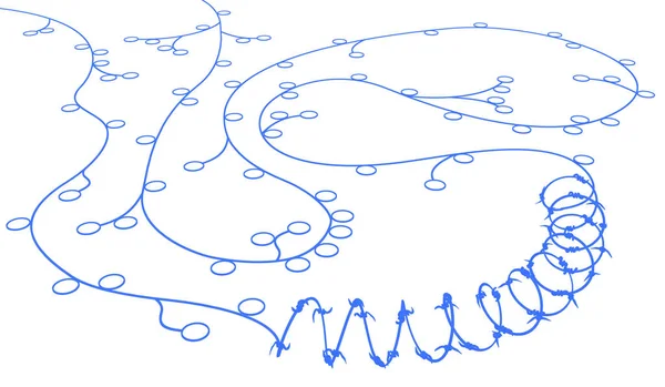 Verbinding systeem prikkeldraad — Stockfoto