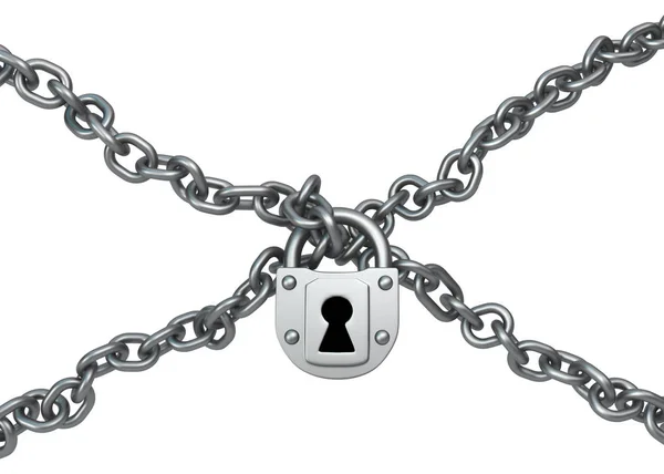 Chain Cross Locked — Stock Photo, Image