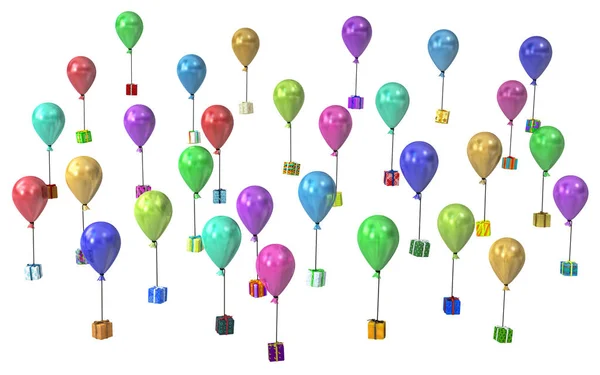 Gåva samling, ballong presenterar — Stockfoto