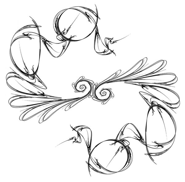 Ink Curl Folds Abstract