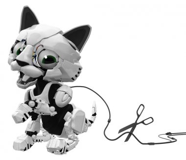 Robot kedi yavrusu, tel kesme