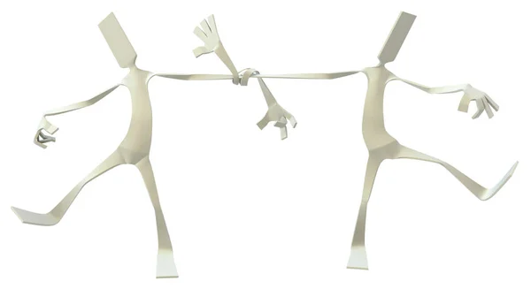 Figurine Paper Man, attachée ensemble — Photo