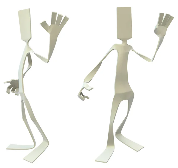 Figurine Paper Man, Pose ondulante — Photo