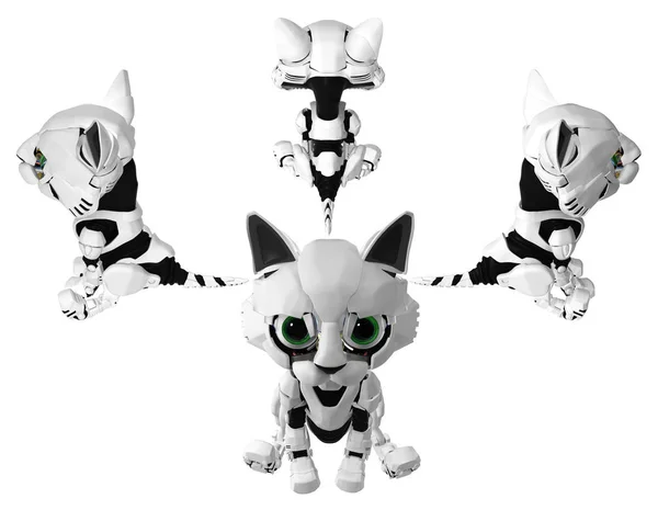 Роботизированный котенок, четыре направления — стоковое фото