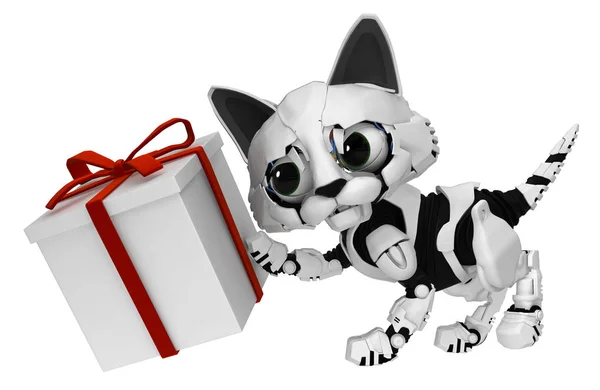 Роботизированный котенок, подарочная игрушка — стоковое фото