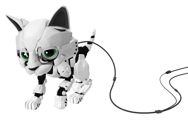 Gatito robótico, Cableado —  Fotos de Stock