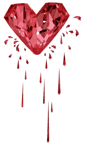 Ruby bloeden hart — Stockfoto
