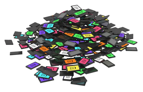 Hromadu chytrých telefonů — Stock fotografie