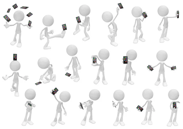 White Figure Action, Smartphone — Stock Photo, Image
