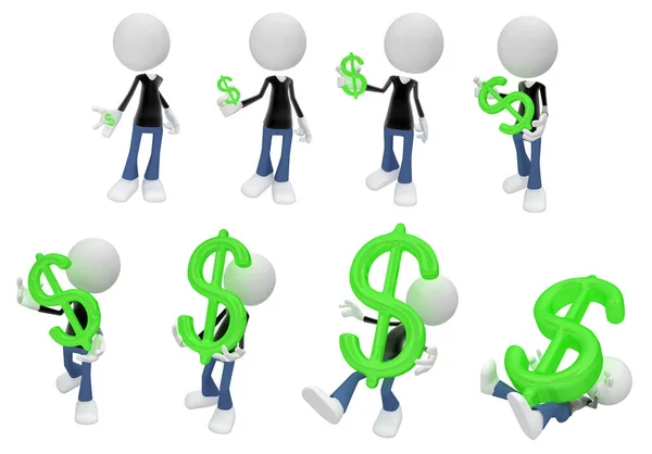 White Figure Action, Wealth — Stock Photo, Image