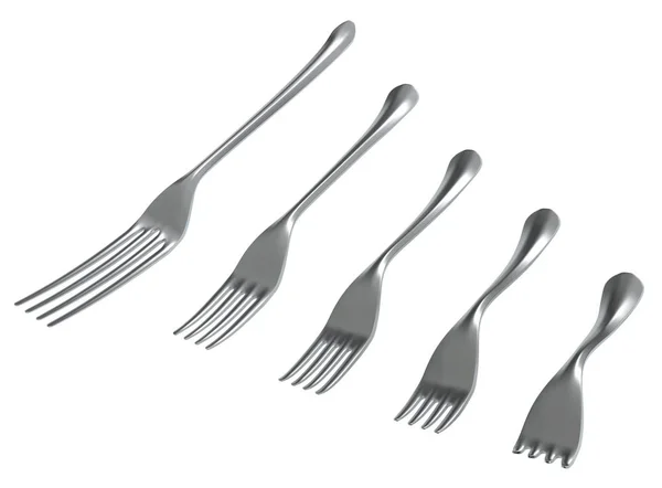 Forks Diet Shorten Teeth — Stock Photo, Image