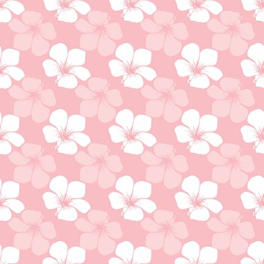 Pembe arka planda beyaz vinka çiçeklerinin kusursuz deseni