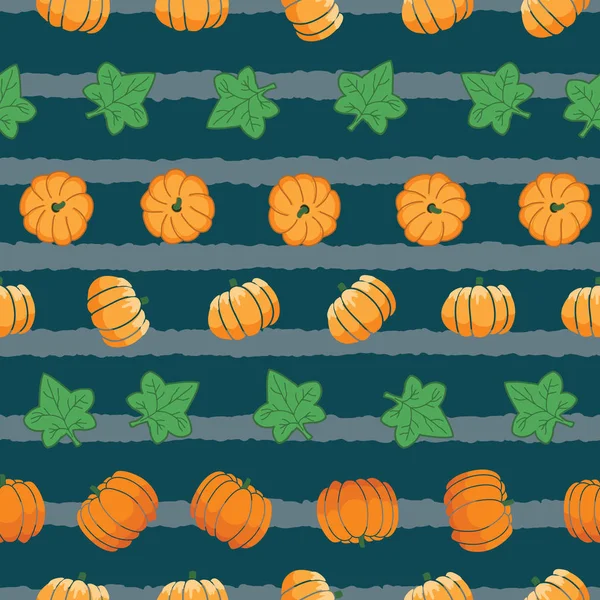 Modelo de calabaza sin costuras en las franjas verdes — Vector de stock