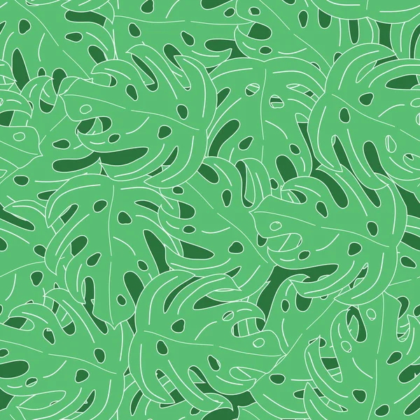 Nahtloses Muster tropische Blätter Textur — Stockvektor