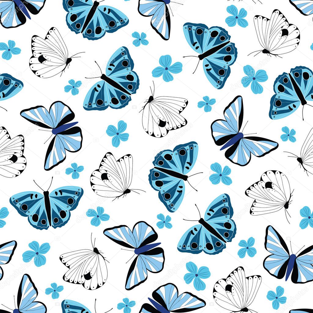 Seamless pattern of blue and white colors