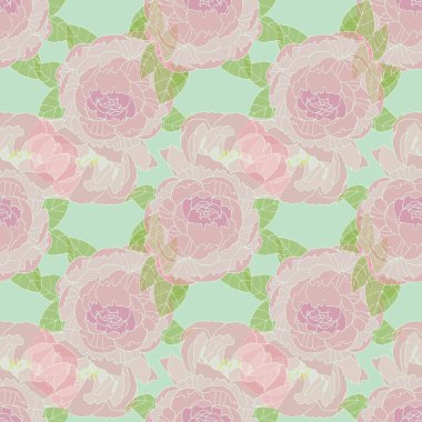 Yeşil arkaplan illüstrasyonunda şeffaf işçilerle kusursuz desen