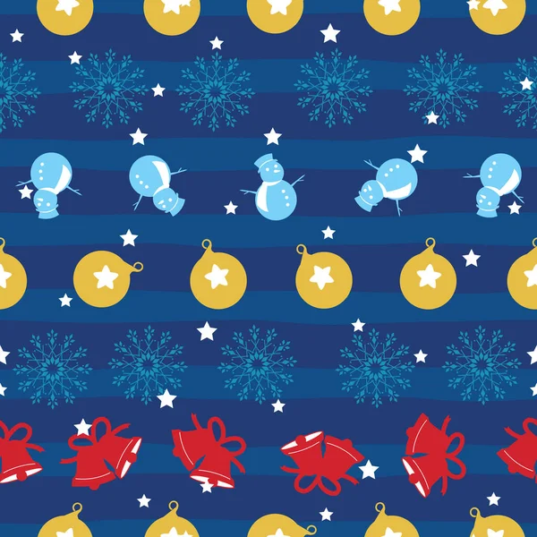青い縞模様の背景イラストのクリスマスのためのシームレスなパターン — ストックベクタ