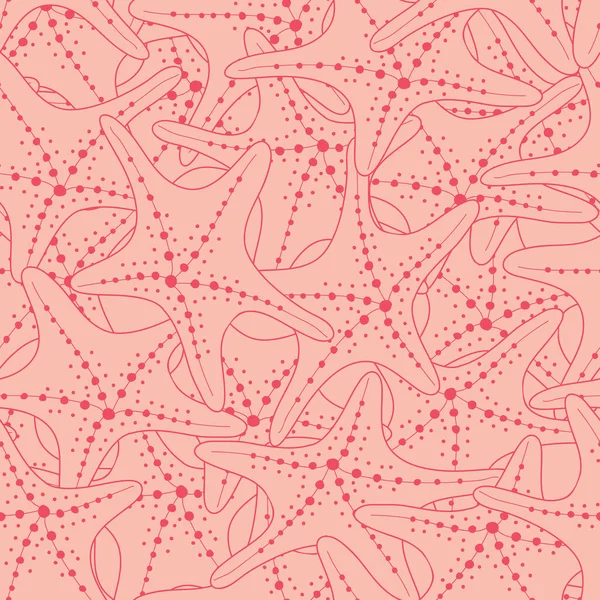 분홍빛 삽화에 나오는 불가사리의 — 스톡 벡터