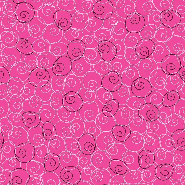 Padrão Sem Costura Com Doodles Espiral Ilustração Fundo Rosa — Vetor de Stock