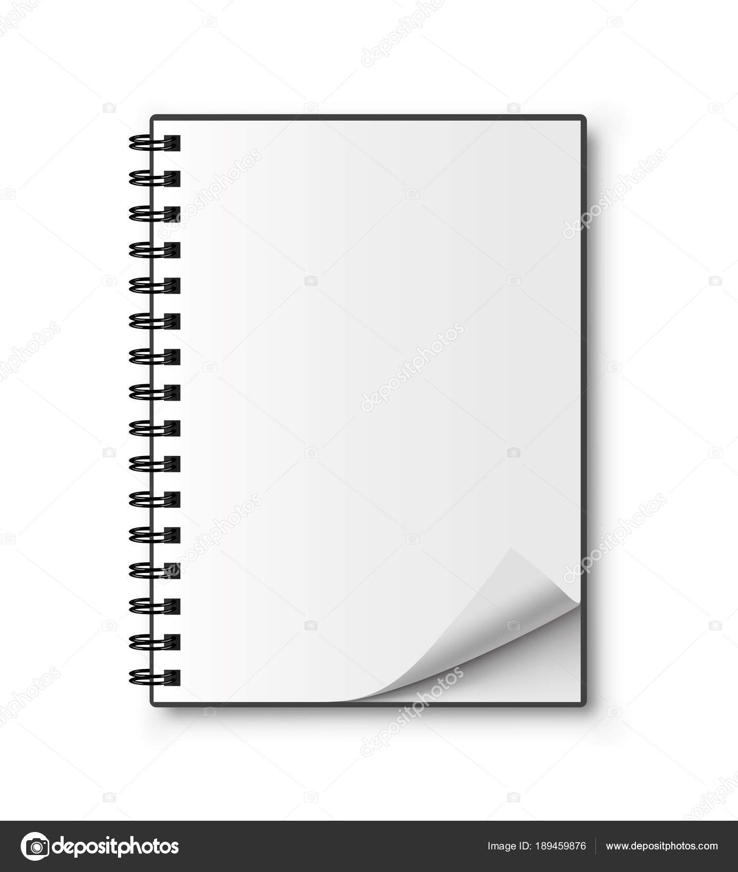 realistic spiral notebook blank notepad vector stock vector