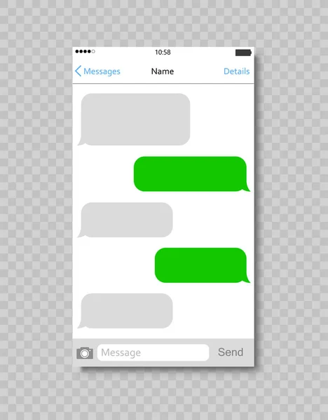 Sms アプリ テンプレート泡をチャットします。株式ベクトル — ストックベクタ