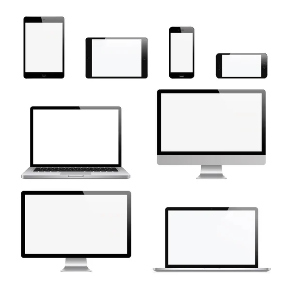 Computer, laptop, tablet, telefoon set — Stockvector