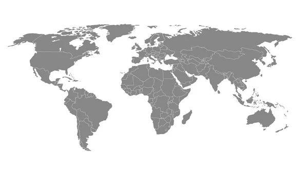 Detaylı Dünya Haritası. Vektör çizim — Stok Vektör
