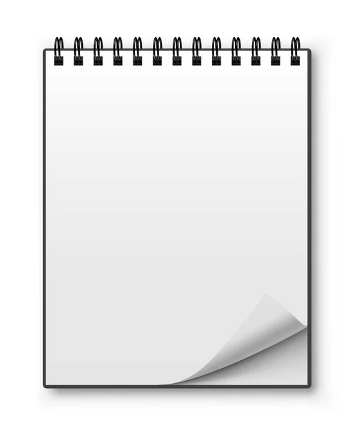 Realistische spiraal notebook. Lege Kladblok. Vectorillustratie — Stockvector