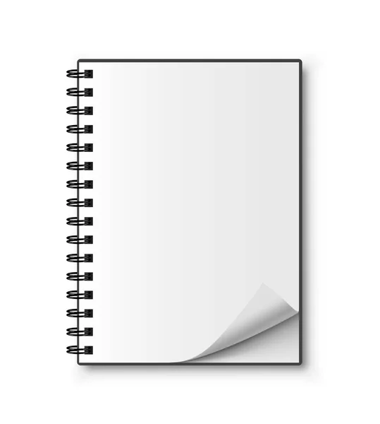 Realistische spiraal notebook. Lege Kladblok. Vector — Stockvector